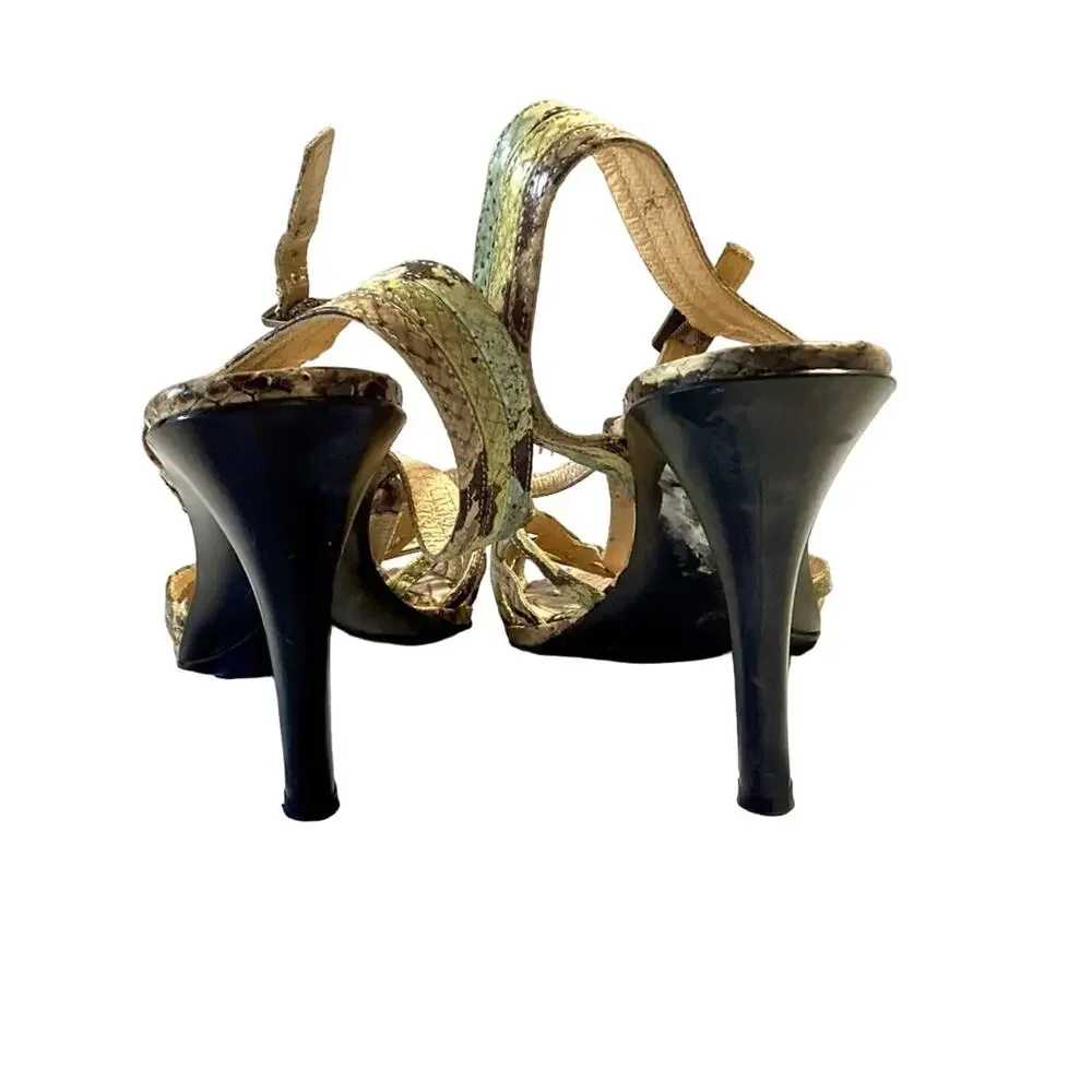 Via Spiga Gold Strappy High Heel Sandals
